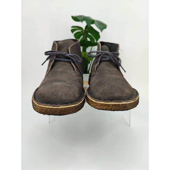 Clarks Desert Trek Men\'s Size 10.5 US M Gray Corduroy Leather Chukka Boots 34316 main image 8